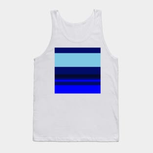 A tremendous shape of Sky Blue, Blue, Dark Imperial Blue and Cetacean Blue stripes. Tank Top